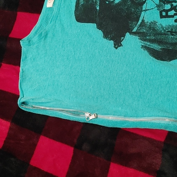 3/$50 Orange Fashion Village Zipper Shirt - Picture 3 of 4